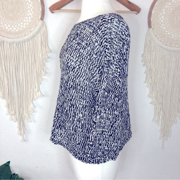 Eileen fisher open knit drop sleeve 3/4 sleeve pullover sweater medium - Picture 3 of 7